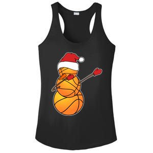 Dabbing Basketball Snow Santa Hat Funny Christmas Sports Gift Ladies PosiCharge Competitor Racerback Tank