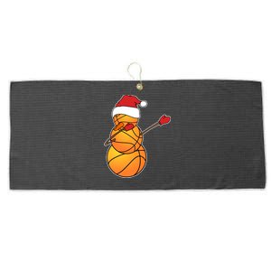 Dabbing Basketball Snow Santa Hat Funny Christmas Sports Gift Large Microfiber Waffle Golf Towel