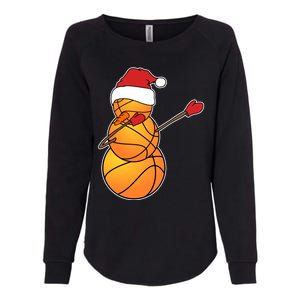 Dabbing Basketball Snow Santa Hat Funny Christmas Sports Gift Womens California Wash Sweatshirt