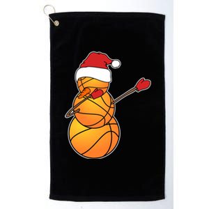 Dabbing Basketball Snow Santa Hat Funny Christmas Sports Gift Platinum Collection Golf Towel