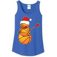 Dabbing Basketball Snow Santa Hat Funny Christmas Sports Gift Ladies Essential Tank