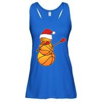 Dabbing Basketball Snow Santa Hat Funny Christmas Sports Gift Ladies Essential Flowy Tank