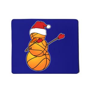 Dabbing Basketball Snow Santa Hat Funny Christmas Sports Gift Mousepad