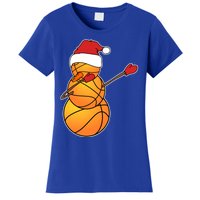 Dabbing Basketball Snow Santa Hat Funny Christmas Sports Gift Women's T-Shirt