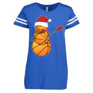 Dabbing Basketball Snow Santa Hat Funny Christmas Sports Gift Enza Ladies Jersey Football T-Shirt