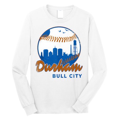 Durham Baseball Skyline Classic Bull City North Carolina Long Sleeve Shirt