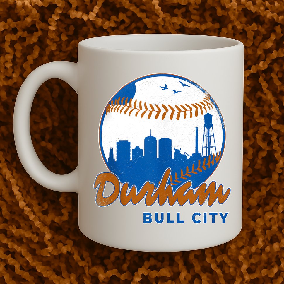 Durham Baseball Skyline Classic Bull City North Carolina Mug