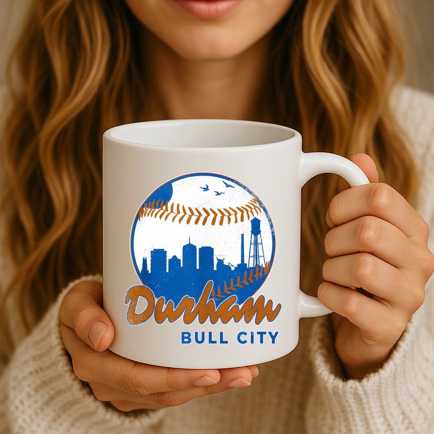 Durham Baseball Skyline Classic Bull City North Carolina Mug