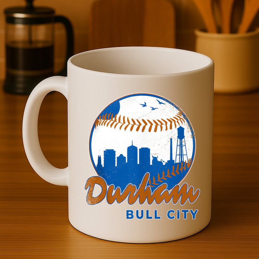 Durham Baseball Skyline Classic Bull City North Carolina Mug