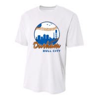 Durham Baseball Skyline Classic Bull City North Carolina Youth Performance Sprint T-Shirt