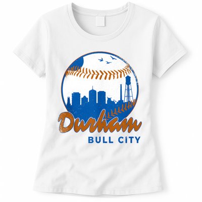 Durham Baseball Skyline Classic Bull City North Carolina Womens T-Shirt
