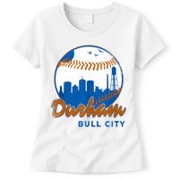 Durham Baseball Skyline Classic Bull City North Carolina Womens T-Shirt
