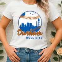 Durham Baseball Skyline Classic Bull City North Carolina Womens T-Shirt