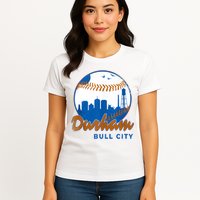 Durham Baseball Skyline Classic Bull City North Carolina Womens T-Shirt