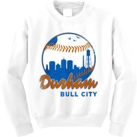 Durham Baseball Skyline Classic Bull City North Carolina Kids Sweatshirt