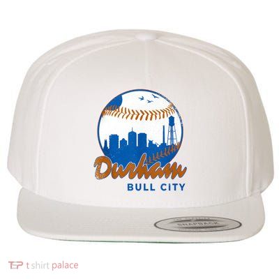 Durham Baseball Skyline Classic Bull City North Carolina Wool Snapback Cap