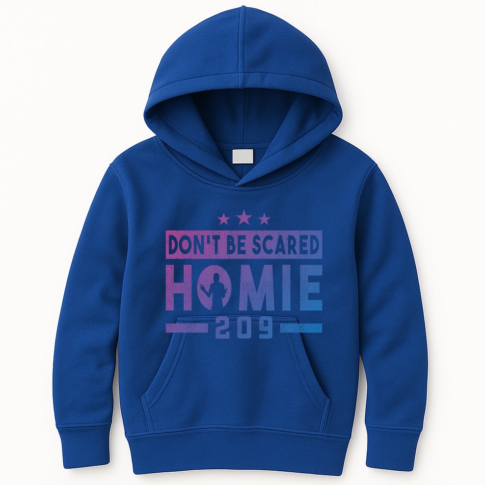 DonT Be Scared Homie 209 Stockton Mma Mixed Martial Arts Gift Kids Hoodie