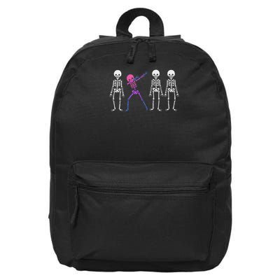 Discrete Bisexual Skeleton Subtle Bi Pride Halloween Ally 16 in Basic Backpack