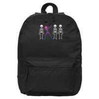 Discrete Bisexual Skeleton Subtle Bi Pride Halloween Ally 16 in Basic Backpack