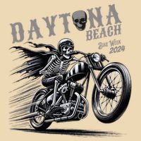 Daytona Beach Skeleton Rider Motorcycle Bike Week Drawstring Bag