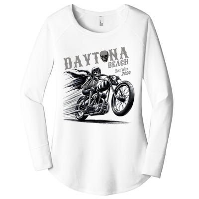 Daytona Beach Skeleton Rider Motorcycle Bike Week Women's Perfect Tri Tunic Long Sleeve Shirt