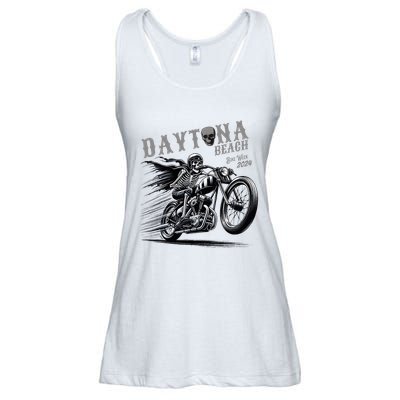 Daytona Beach Skeleton Rider Motorcycle Bike Week Ladies Essential Flowy Tank