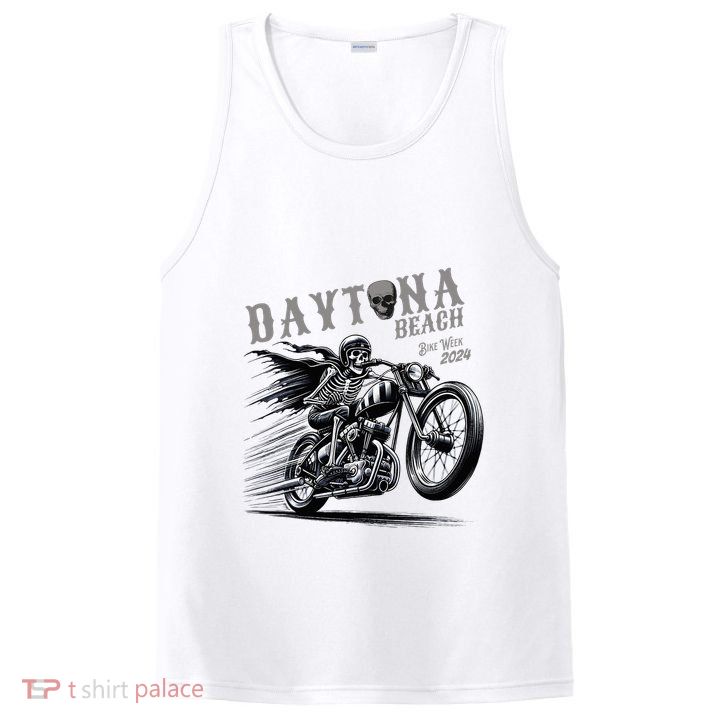 Daytona Beach Skeleton Rider Motorcycle Bike Week PosiCharge Competitor Tank