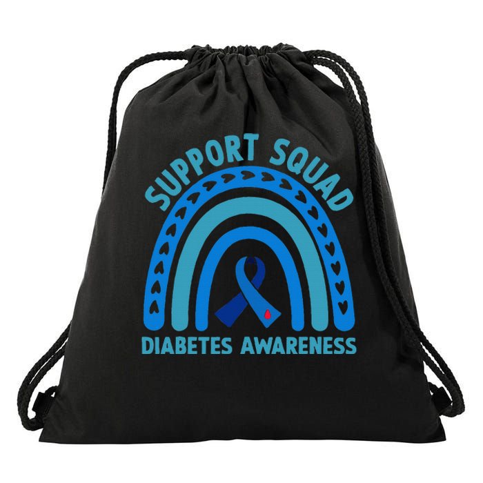 Diabetes Blue Support Squad Diabetes Awareness Drawstring Bag