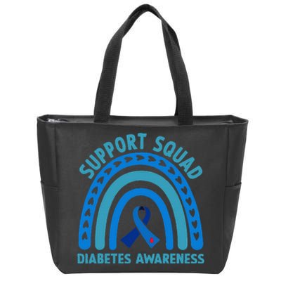 Diabetes Blue Support Squad Diabetes Awareness Zip Tote Bag