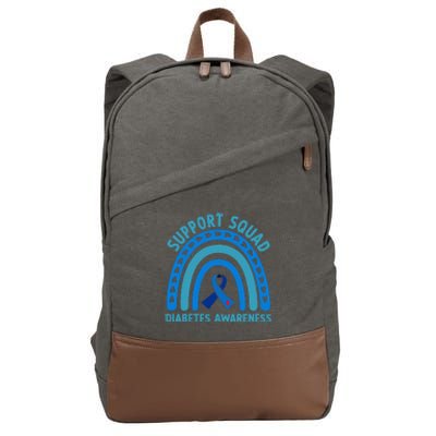 Diabetes Blue Support Squad Diabetes Awareness Cotton Canvas Backpack