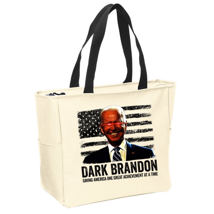 Dark Brandon Saving America Political USA Flag Zip Tote Bag