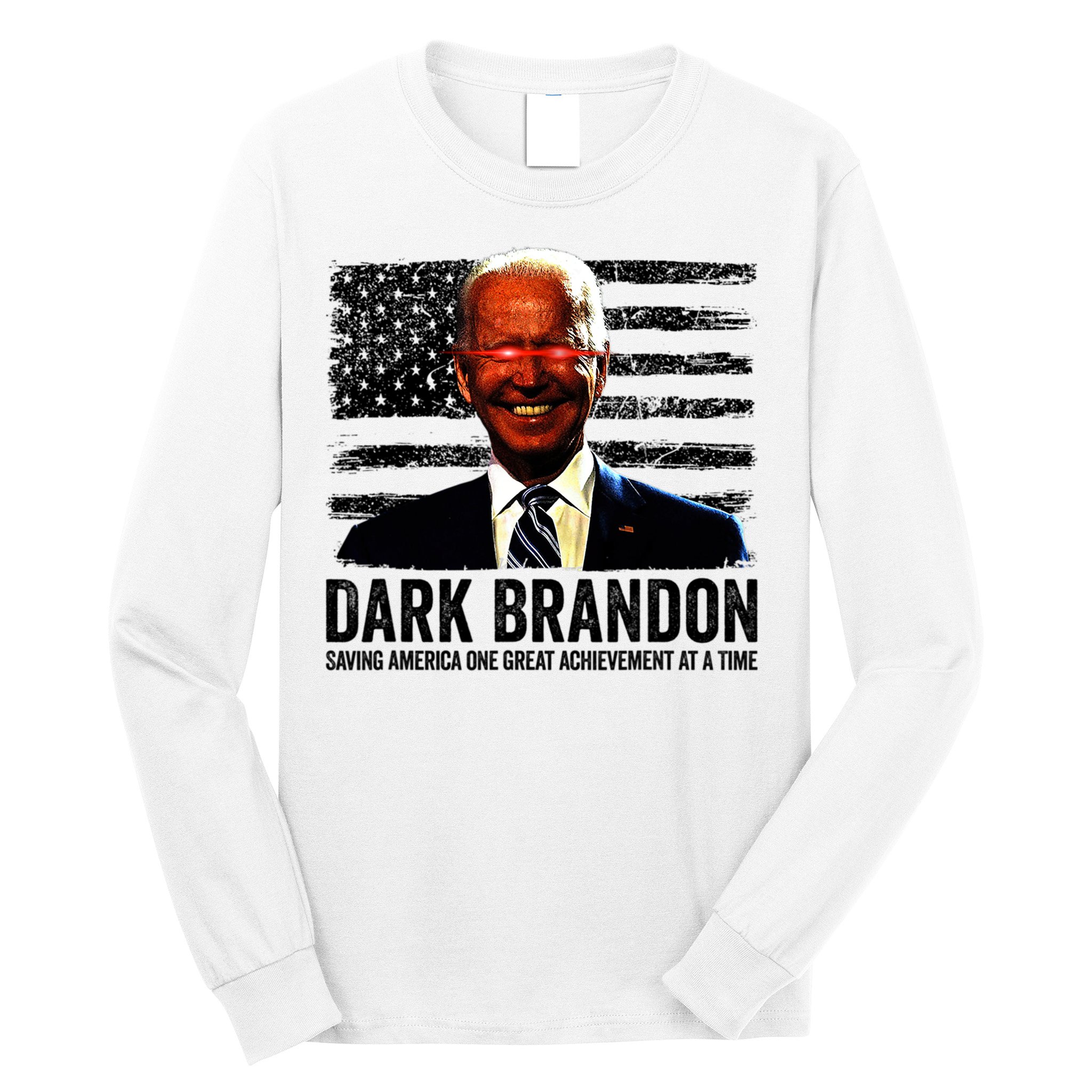 Dark Brandon Saving America Political USA Flag Long Sleeve Shirt