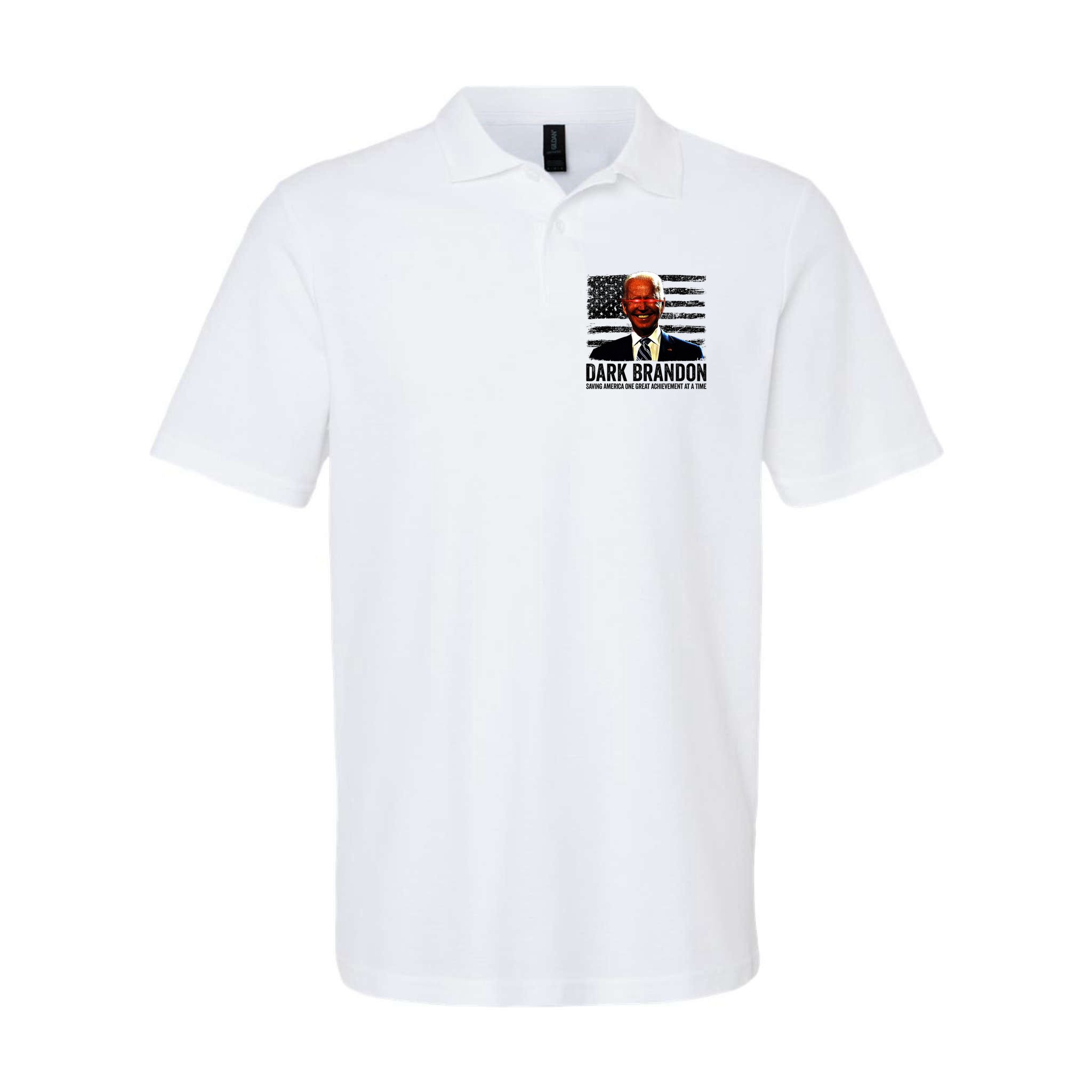 Dark Brandon Saving America Political USA Flag Polo