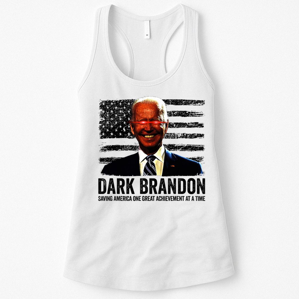 Dark Brandon Saving America Political USA Flag Womens Tank Top