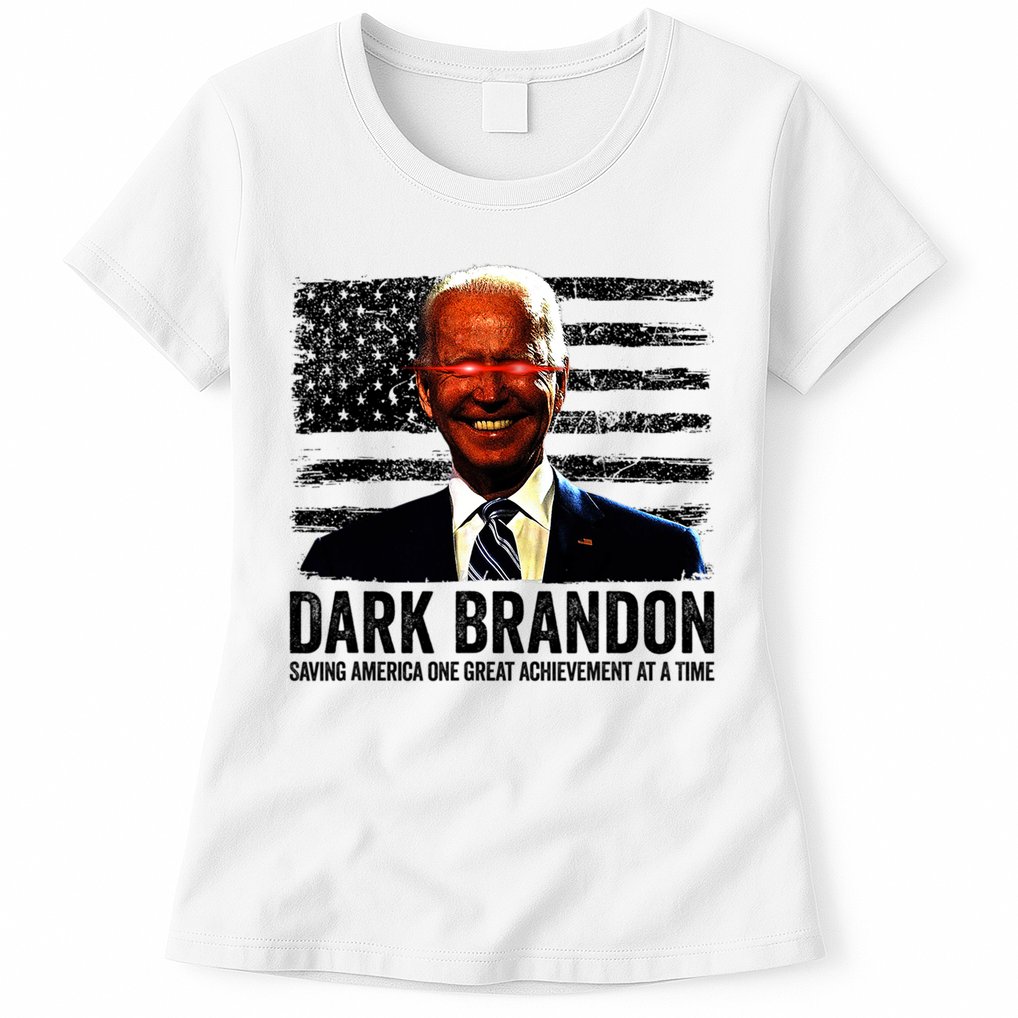 Dark Brandon Saving America Political USA Flag Womens T-Shirt