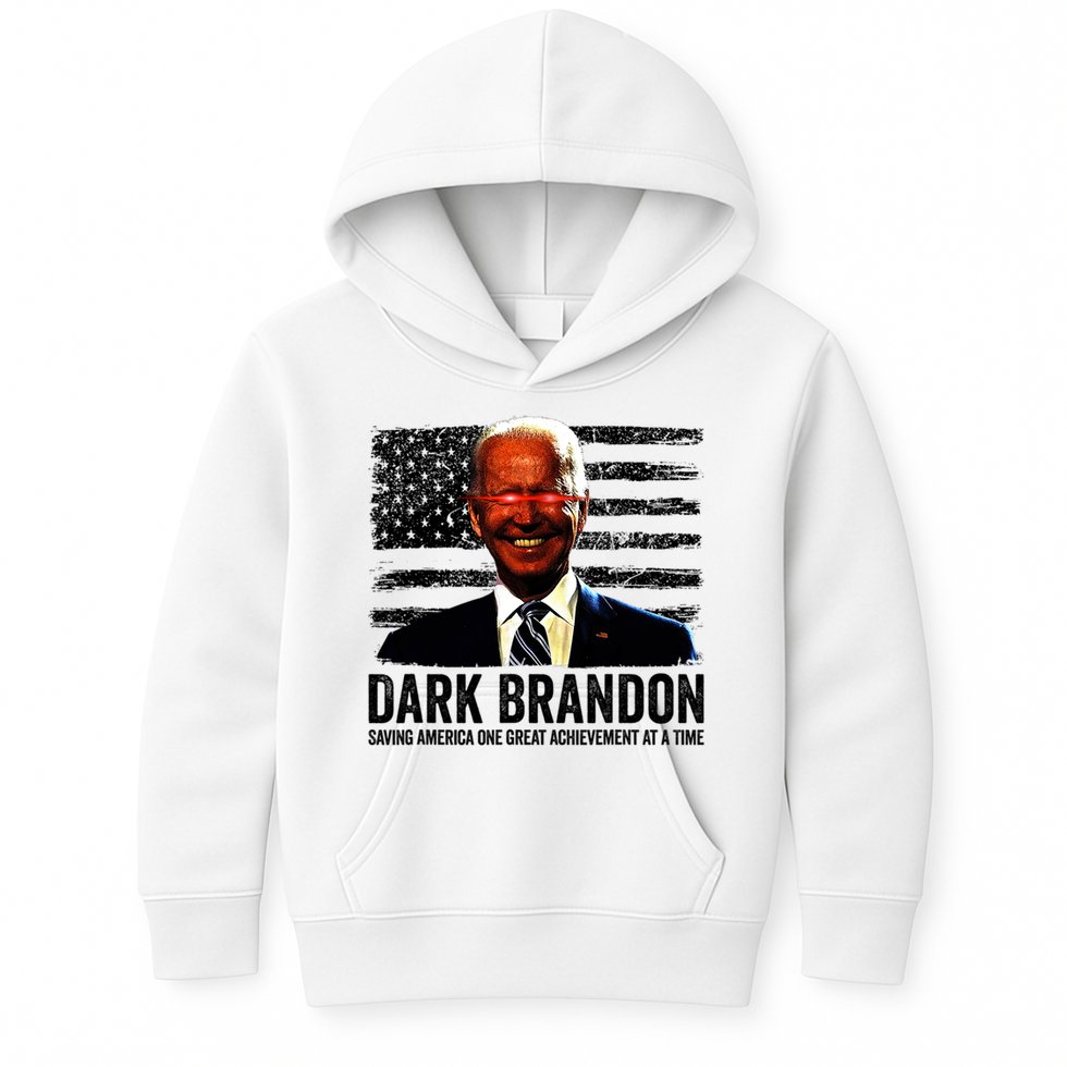 Dark Brandon Saving America Political USA Flag Kids Hoodie