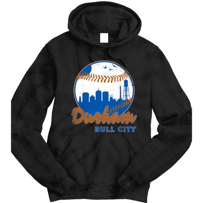 Durham Baseball Skyline Classic Bull City North Carolina Tie Dye Hoodie