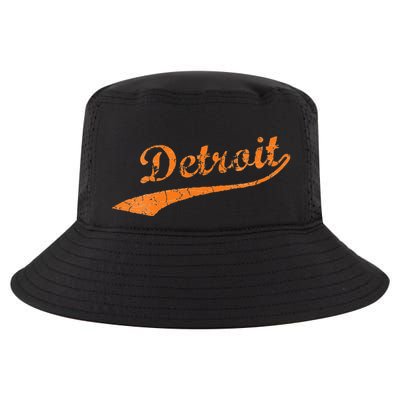 Detroit Baseball Style Cracked Lettering City Pride Cool Comfort Performance Bucket Hat