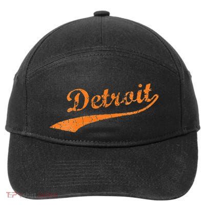 Detroit Baseball Style Cracked Lettering City Pride 7-Panel Snapback Hat