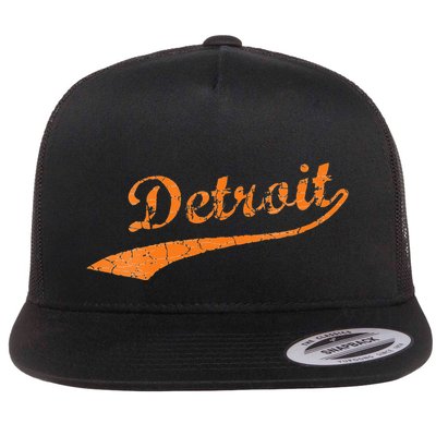 Detroit Baseball Style Cracked Lettering City Pride Flatbill Hat