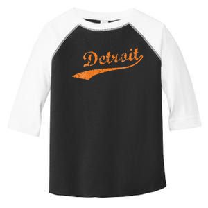 Detroit Baseball Style Cracked Lettering City Pride Toddler Fine Jersey T-Shirt