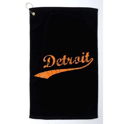 Detroit Baseball Style Cracked Lettering City Pride Golf Towel