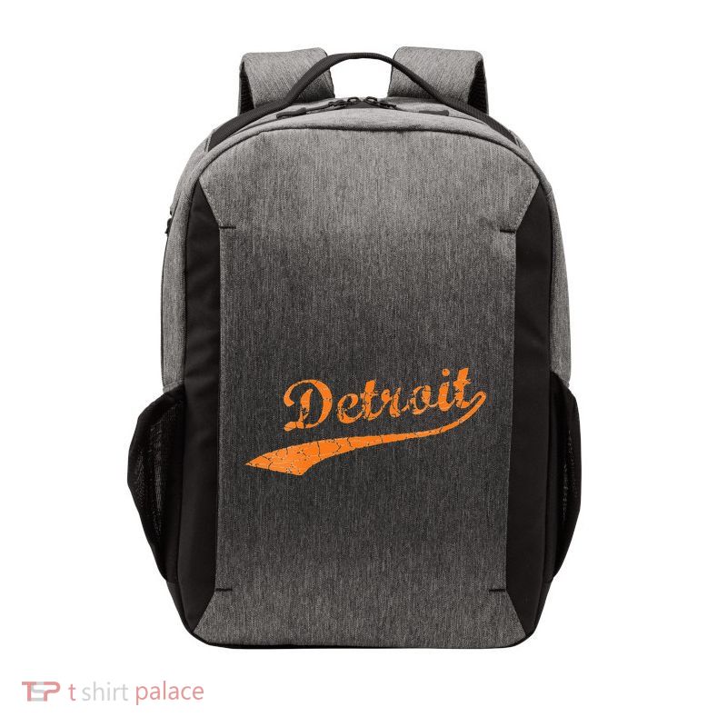 Detroit Baseball Style Cracked Lettering City Pride Vector Backpack