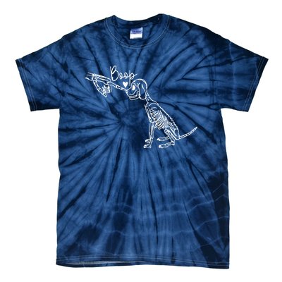 Dog Boop Skeleton Halloween Spooky Season Tie-Dye T-Shirt