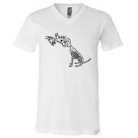 Dog Boop Skeleton Halloween Spooky Season V-Neck T-Shirt