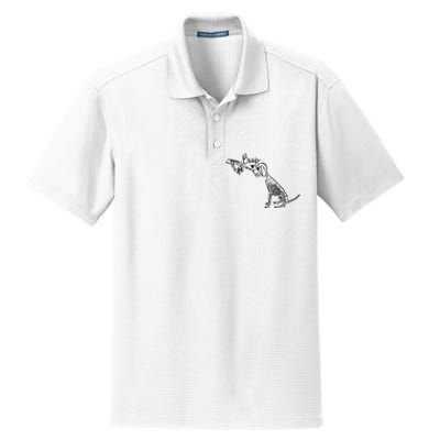 Dog Boop Skeleton Halloween Spooky Season Dry Zone Grid Polo