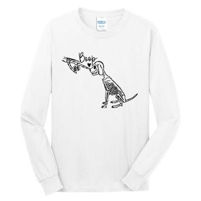 Dog Boop Skeleton Halloween Spooky Season Tall Long Sleeve T-Shirt