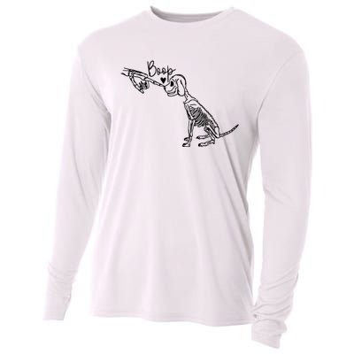 Dog Boop Skeleton Halloween Spooky Season Cooling Performance Long Sleeve Crew