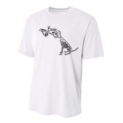 Dog Boop Skeleton Halloween Spooky Season Performance Sprint T-Shirt