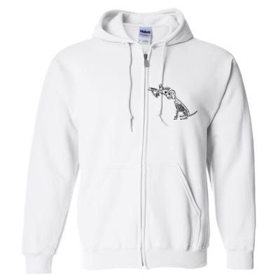 Dog Boop Skeleton Halloween Spooky Season Full Zip Hoodie